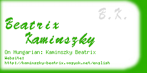 beatrix kaminszky business card